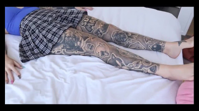 Tattooed MILF fuck-doll gets Cum on her breast after POV missionary