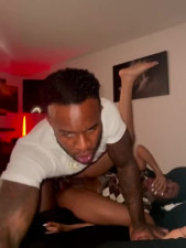 Balls deep into ebonie's pussy! Black couple prefers doggy position