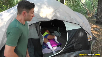 Casual camping ended with nice interracial sex