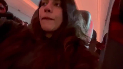 Dreaming of you while masturbating in plane's toilet mid-air
