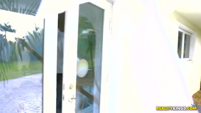 Lily Rader wears weird blue costume and fucks her realtor