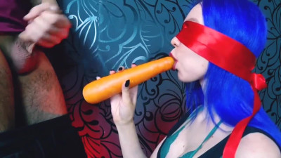 Stepsister tricked to play a taste-game and ended up with dick in throat