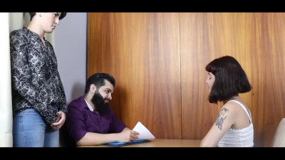 Anal Job Interview for Teen by Boss and MILF Secretary