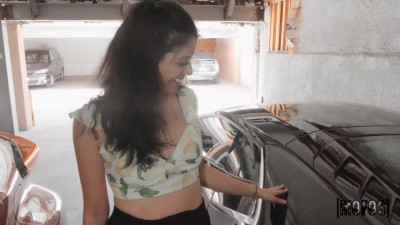 Curly latina blows dick and fucks with stranger in Public
