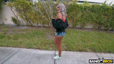 Hot beauty pickup and sweaty fuck in a Bang Bus for money