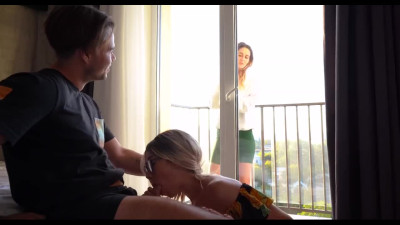 Had fun fucking her mom in front of girlfriend locked on balcony