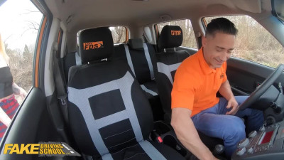 Driving lesson turns into hardcore public sex with Euro girl Chrystal Sinn