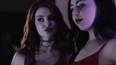 Skinny Lesbian girls please each other in Nightclub Toilet