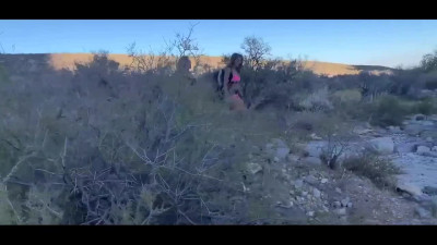 Kinky amateur threesome outdoors during camping
