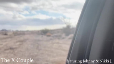 Outdoor hot married couple fuck in the dessert