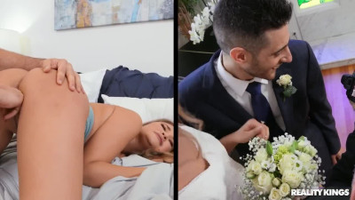 Crazy chick cheats right after wedding day