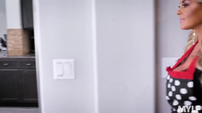 Juicy housewife Kayla Kayden is firstly blacked by her husband's friend