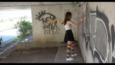 Teenager Nata Ocean is overwhelmed by random guy right on a street