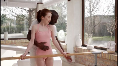 Frail ballerina Lottie Magne rough blacked session after relaxing massage