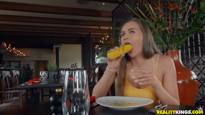 Hungry for orgasms Stacy Cruz gets dicked in the public restroom