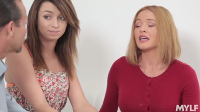 Stepmom watches Aspen Ora handling a dick with her ass