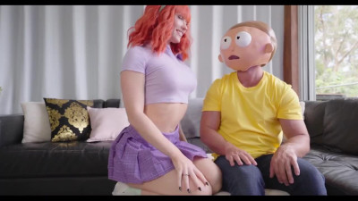 A hard fuck of Jessica by horny Morty and jizzing her face