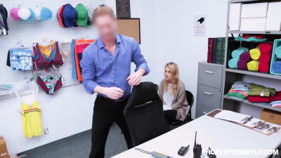 Blonde hoes fucked with security guy for shoplifting