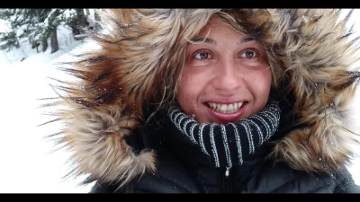 Rough fuck with a stranger girl in a ski resort
