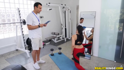 Valentina Nappi is landed on trained dick of her personal gym coach Alex Legend
