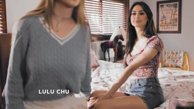 Asian, Latina and super busty blonde have lesbian threesome