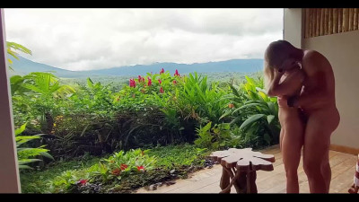 Aroused couple of lovers gets intimate on their last day of vacation in Costa Rica