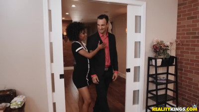 Married couple in threesome with hot ebony