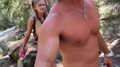 Being naked in nature makes this real couple horny