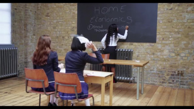 Nasty Lesbian teacher seduced schoolgirls and fucked em with Strap-on