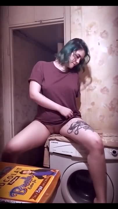 Watch Tattooed teen plays with her trimmed pussy on the washing machine Full. Duration: 13:23 | ePornBabe.