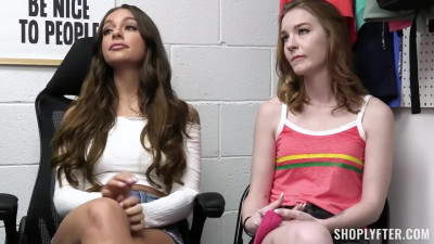 Two Teen shoplifters are ready to pay for stuff with their pussies