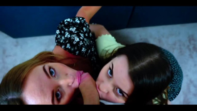 German besties share a cock of their friend in homemade threesome