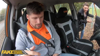 Nasty bitch blows Big Cock and passes driving exam