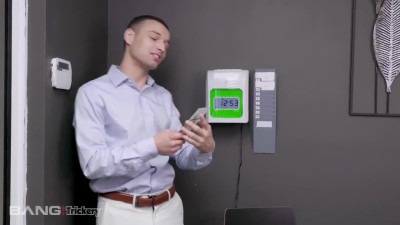 Brunette chick tricked into fuck in the office with a fake boss