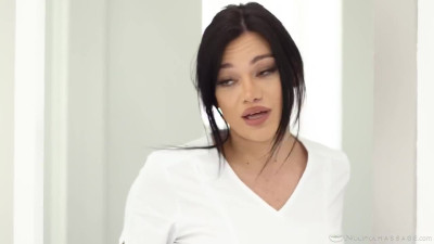 Big-boobed MILF Mona Azar massages many studs, but fucks only this fit man