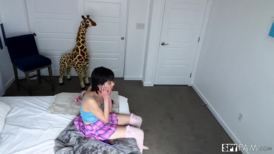 Stepdad spies and then fucks slim stepdaughter