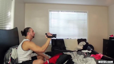 Slender hottie starring amateur POV with a cameraman