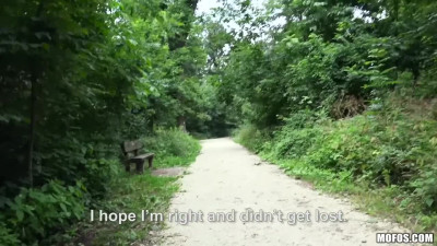 Eurobabe fucks with a stranger in the forest just for cash - POV