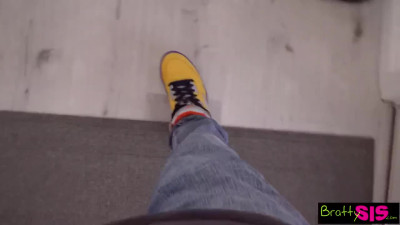 POV: My huge cock is the only thing that can make my stepsis shut up