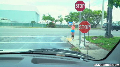 Busty gal fucked with stranger in a Bang Bus