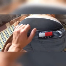 Russian babe with big ass in sexy jeans begs for good doggy penetration