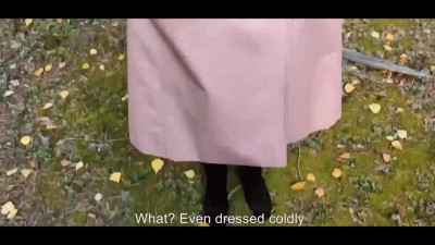 Ginger beauty schoolgirl agrees to fuck with stranger outdoors