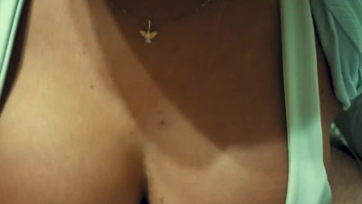 Busty Brazilian makes guy cum from intense titsjob