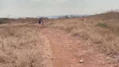 Brazilian cyclist hooks up with a stranger on the road in the mountains
