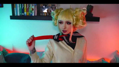 Cosplay: Himiko Toga pounds her pink pussy with dildo and man's stick