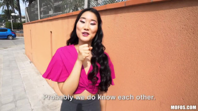 Slim Asian fucked with stranger outdoor - Mofos