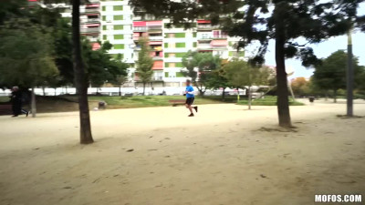 Frivolous girl fucks with a stranger in the park for cash POV