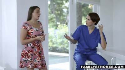 Nurse never seen stepdad's boner, She handles with it in missionary position