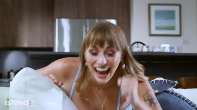Hungry teen Angel Youngs eats BBC and takes white cock from behind!