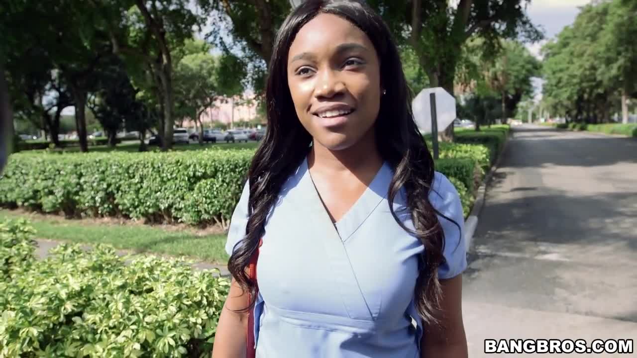 Watch Flirty ebony nurse with fake tits fucked in the Bang Bus Full. Duration: 04:58 | ePornBabe.